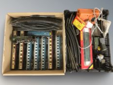 A group of Hornby and other die cast rolling stock, including locomotives, passenger cars,