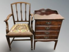 A late Victorian four drawer music cabinet,