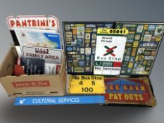 A group of various notice signs,