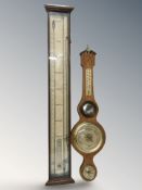 An early 20th century Danish barometer and a further banjo barometer.