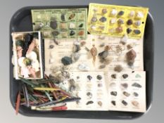 A collection geology specimens, together with a small quantity of dolls, plastic model boats, etc.