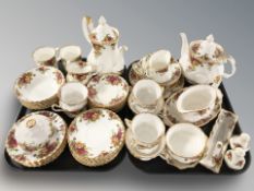 Approximately fifty nine pieces of Royal Albert Old Country Roses tea and dinner porcelain.