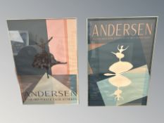 Two Danish gallery prints, each 99 cm x 69 cm.