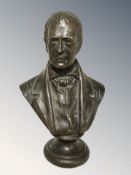 A bronze bust of a gentleman, height 13.5 cm.