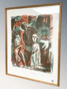 Danish School : Lithographic print depicting figures, 39 cm x 49 cm.