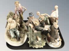 A group of Capodimonte figures and groups.