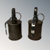 Two deactivated Polish RG-42 grenades, height 13 cm.