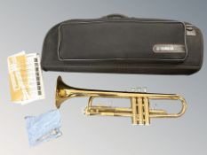 A Yamaha YTR2330 brass trumpet, serial number V27106, in Yamaha carry case with mouthpiece,