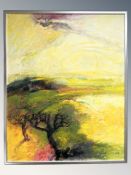 Danish School : Landscape at sunset, oil on canvas, 59 cm x 74 cm.