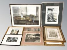 A group of pictures and prints, Gordon Butler print,