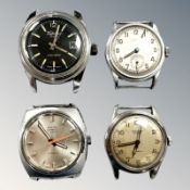 A gent's vintage stainless steel Trafalgar calendar diver's wristwatch, manual wind movement,