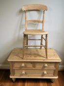 A modern pine blanket box with dummy drawers to front, width 90 cm,