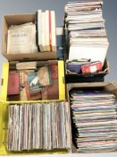 A collection of vinyl LP records, box sets and singles, mixed titles, various antiquarian books,
