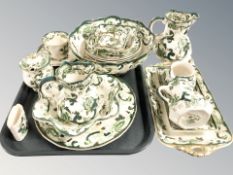 Approximately eighteen pieces of Masons chartreuse china.