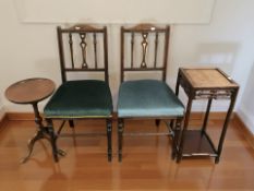 A pair of late Victorian rosewood occasional chairs,