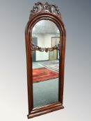 A 19th century mahogany mirror, 52 cm x 140 cm.