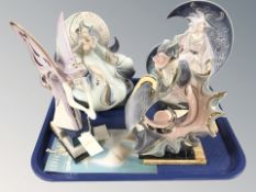 Four Portuguese Galos porcelain figures, tallest 25 cm.