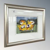 Danish School : Abstract watercolour, 24 cm x 16 cm.