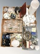 A large quantity of drinking glasses, tea china, metal wares, digital camera, etc.