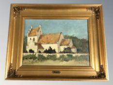 Bendix : Study of a church, oil on board, 21 cm x 28 cm.