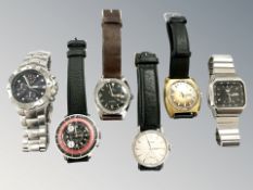 A gent's vintage stainless steel Globa Sport wristwatch, manual wind movement, case 38mm,