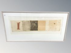 Danish School : Abstract colour print, signed in pencil, 98 cm x 35 cm.