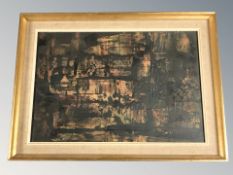 20th Century Continental School : Abstract study, oil on board, 30 cm x 44 cm.