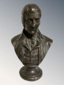 A bronze bust of Robert Burns, height 13.5 cm.