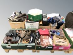 Numerous pairs of lady's and gent's shoes, leather handbags and briefcases, purses, phone cases,
