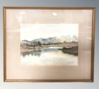 Rosdew Drake : A calm lake, watercolour, 26 cm x 36 cm.