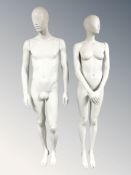 Two mannequins, tallest 185 cm.