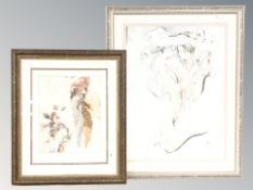 A colour print from Vivaldi's Four Seasons, indistinctly signed in pencil and numbered 9/100,