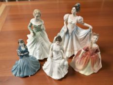 A Royal Doulton figure 'Lindsay' HN3645, together with 'Grace' HN3699, 'Debbie' HN2400 ,