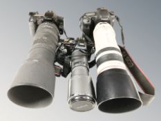 A Canon EOS7D camera body with Canon zoom lens EF100-400mm Ultrasonic,