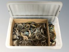A collection of costume bangles and bracelets etc