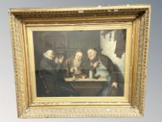After Eduard von Gutzner (1846-1925) : Figures drinking in a tavern, oil on canvas,