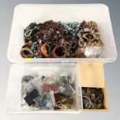 A large quantity of costume bead necklaces, bangles, etc.