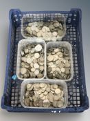 A large quantity of British pre-decimal post-1947 coins and other coins.