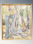 Simone Haake : Study of trees, oil on canvas, 53 cm x 64 cm.