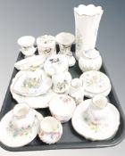 A collection of Aynsley and Wedgwood cabinet porcelain.