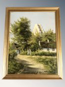 A Andersen : A rural village, oil on canvas, 39 cm x 29 cm.