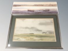 Alan Turner (20th Century) : Landscape with grey skies, watercolour, signed and dated 1979,