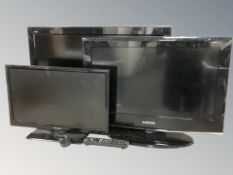 A Panasonic Viera 32 inch LCD TV with lead and remote,