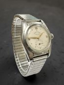 A gent's vintage stainless steel Rolex Oyster Perpetual 'bubble back' wristwatch, ref.