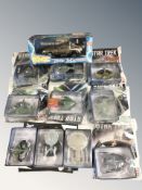 A group of Star Trek star ships collection magazine with models,