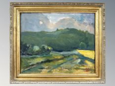 Danish School : Farm landscape, oil on board, 31 cm x 26 cm.