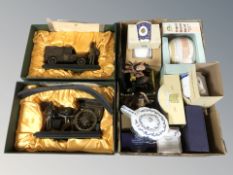 A group of boxed Ringtons ornaments including teapots, limited edition figures in boxes.