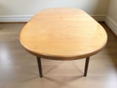 A G Plan teak extending dining table, with leaves, overall 198 cm x 92 cm x 75 cm,