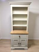 A modern painted farmhouse style double door side cabinet, 80 cm x 50 cm x 88 cm,
