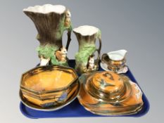 Two Eastgate Pottery jugs decorated with fauna,